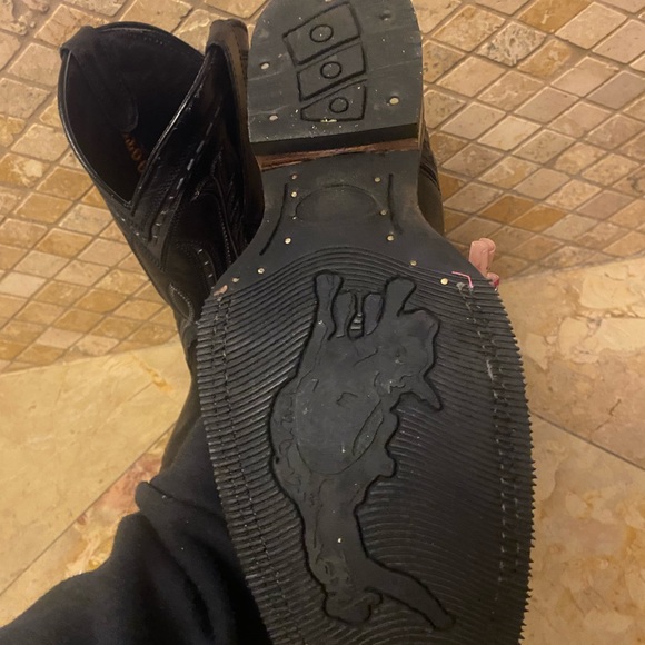 Black cowboy leather boots - Picture 7 of 8